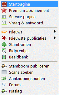 Genealogie Online functionaliteit in de Genealogie Werkbalk