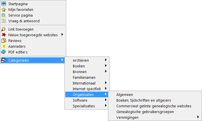 Stamboom Gids functionaliteit in Genealogie Werkbalk