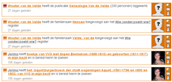 Activiteitenstroom op het Stamboom Forum