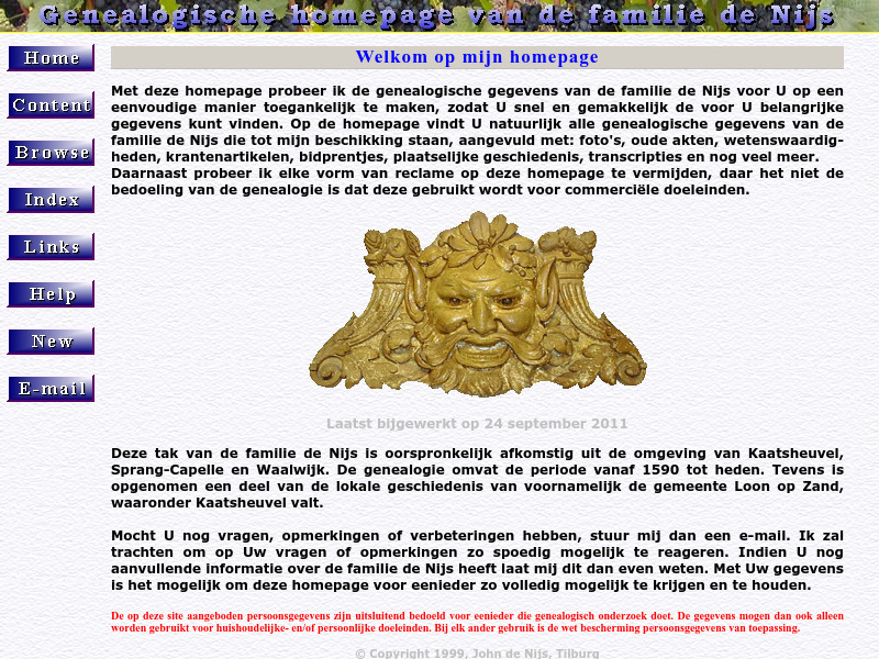 Screenshot van website