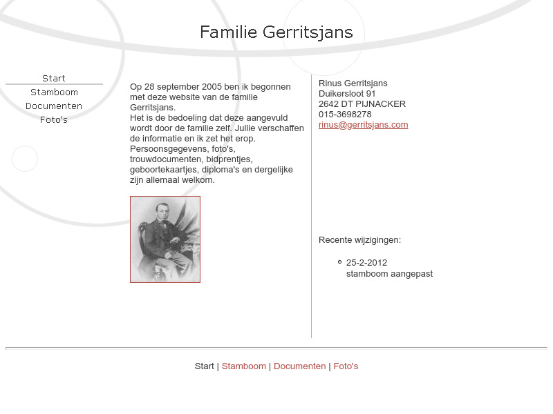 Screenshot van website