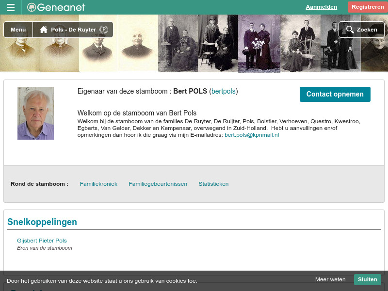 Screenshot van website