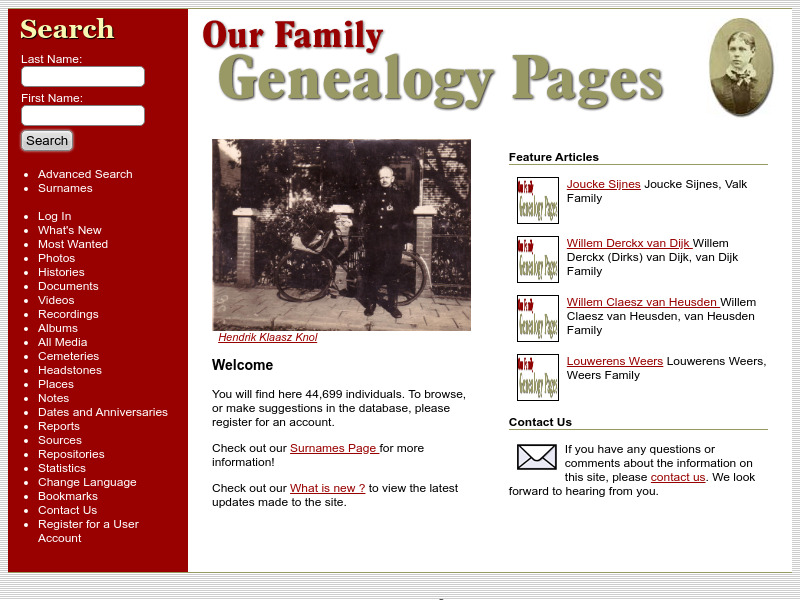 Screenshot van website