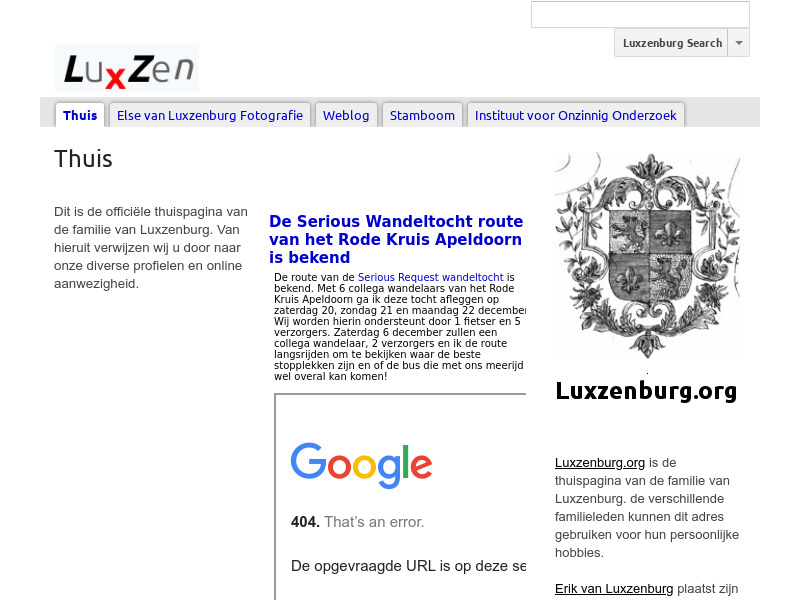 Screenshot van website
