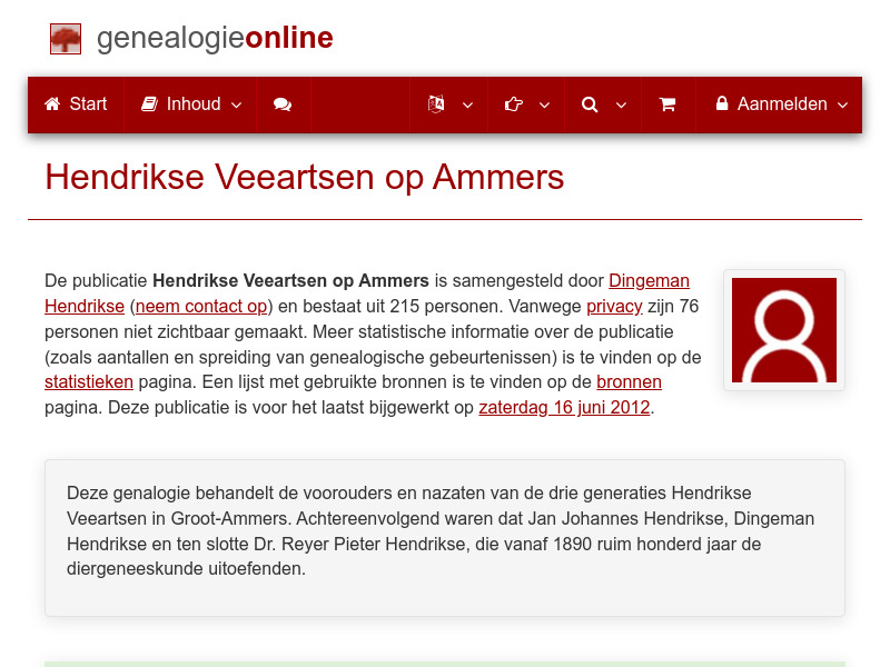 Screenshot van website
