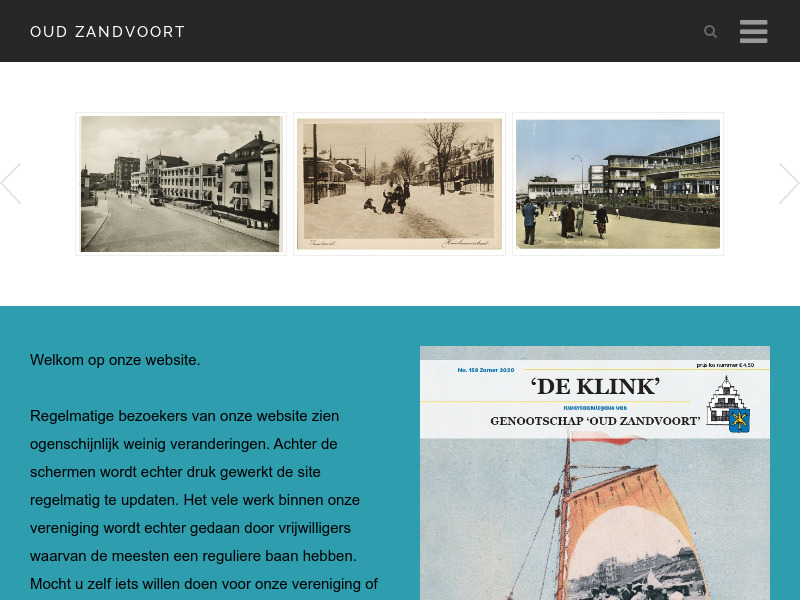 Screenshot van website