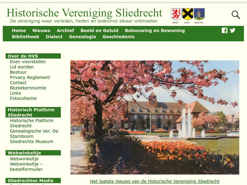 Screenshot van website
