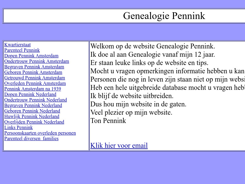 Screenshot van website