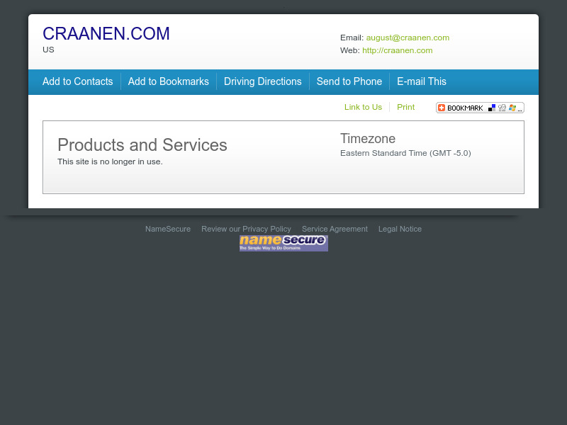 Screenshot van website