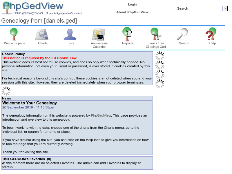Screenshot van website