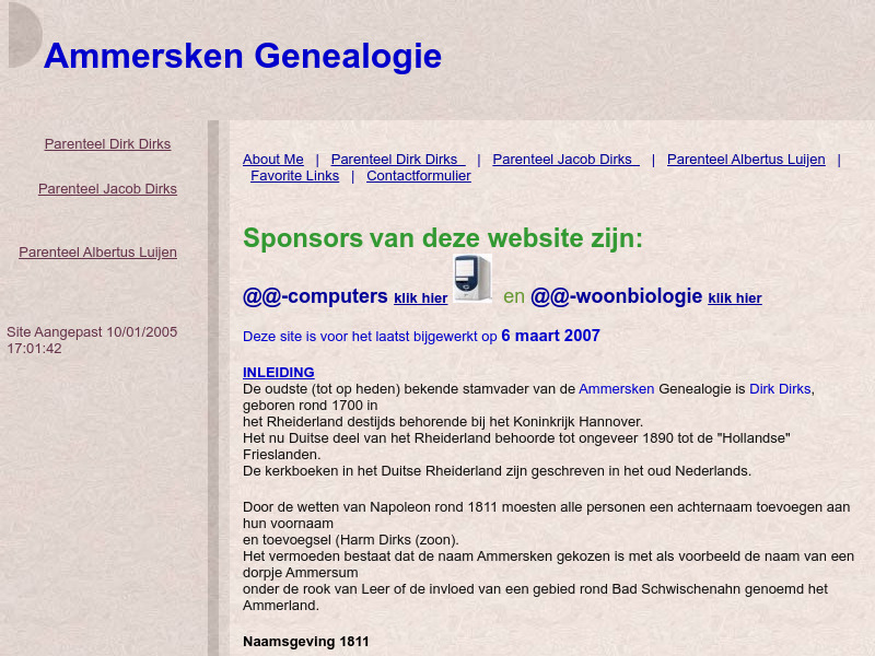 Screenshot van website