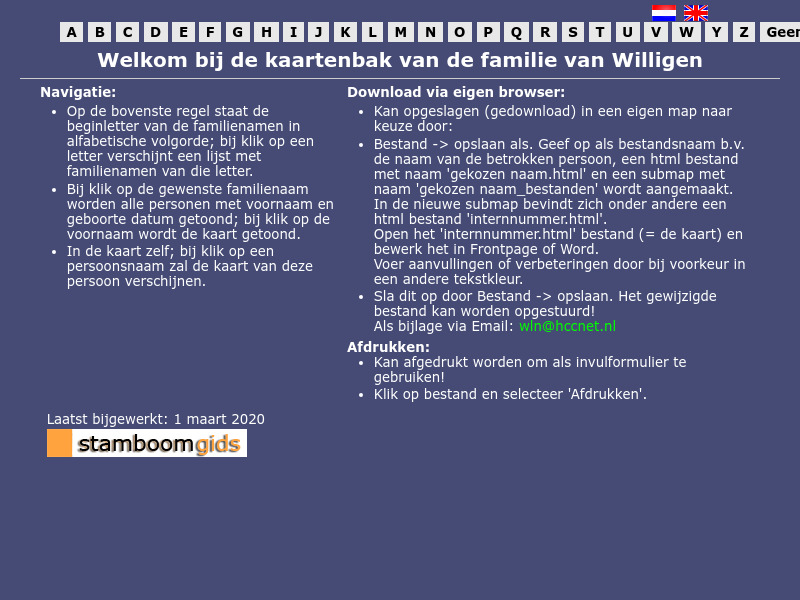 Screenshot van website