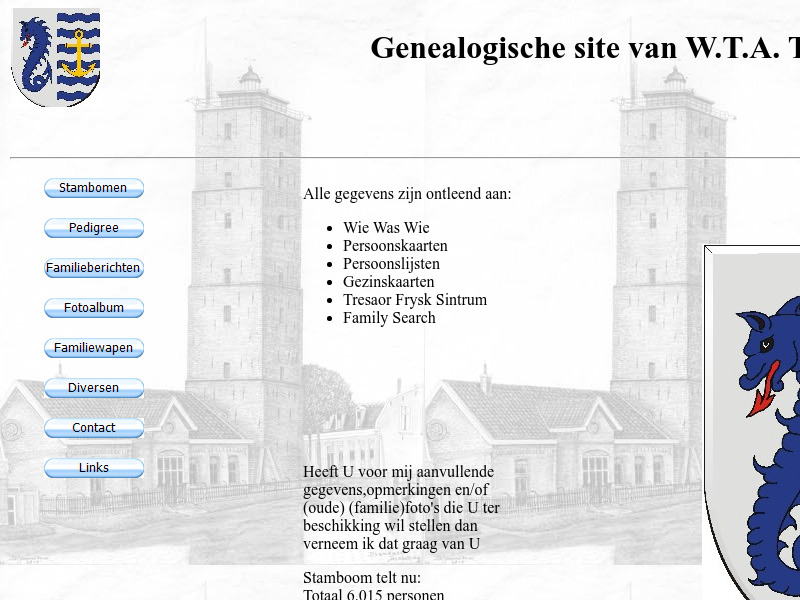 Screenshot van website