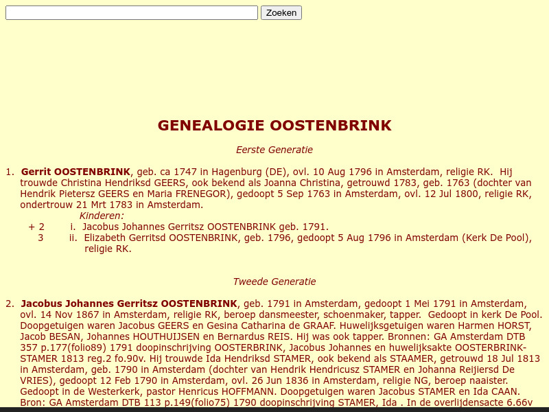 Screenshot van website