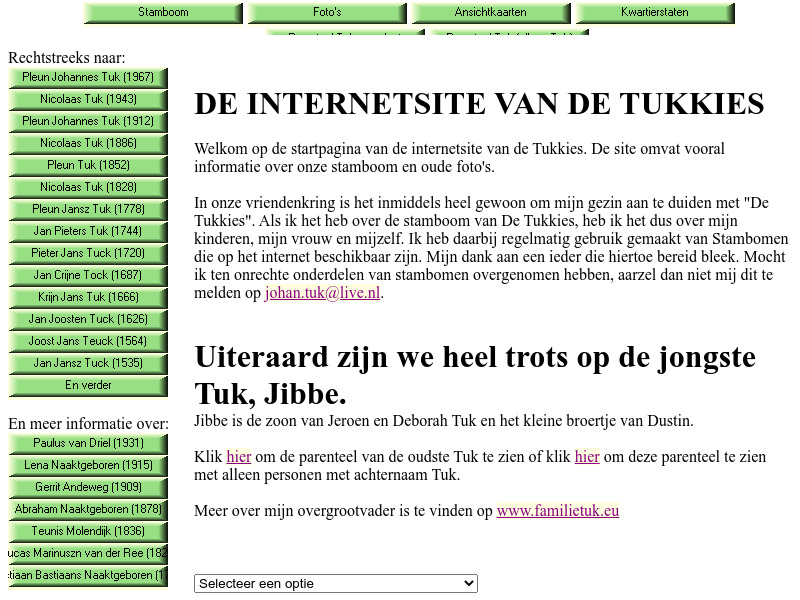 Screenshot van website
