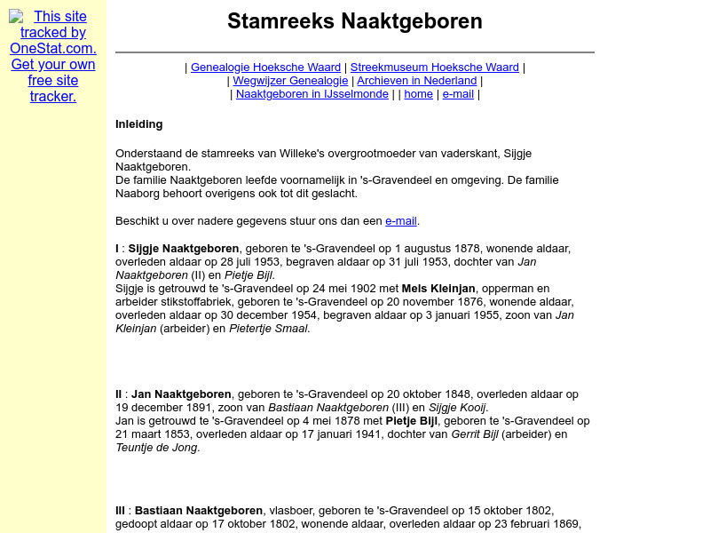 Screenshot van website
