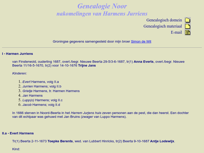 Screenshot van website