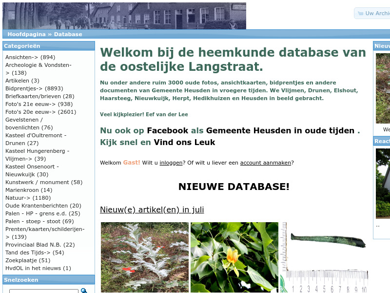 Screenshot van website