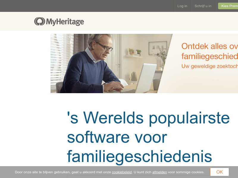 Screenshot van website