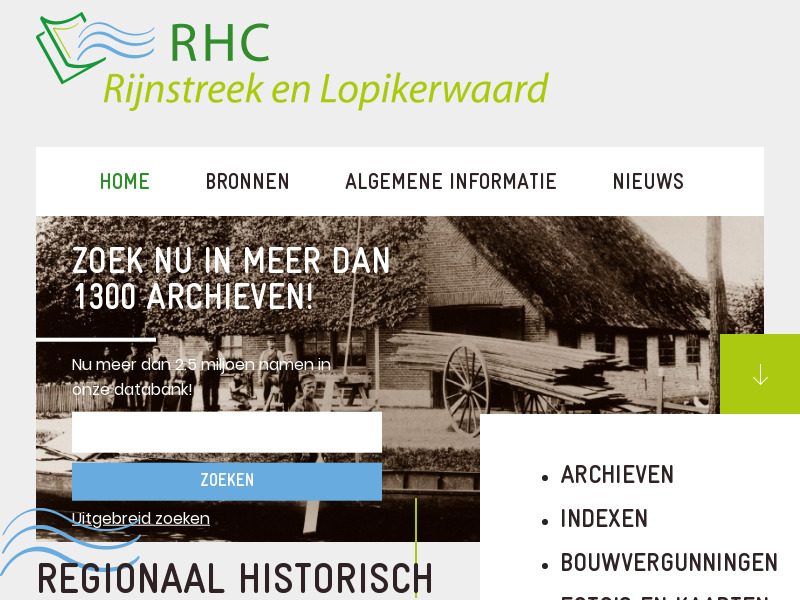 Screenshot van website