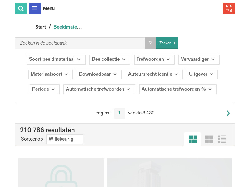 Screenshot van website