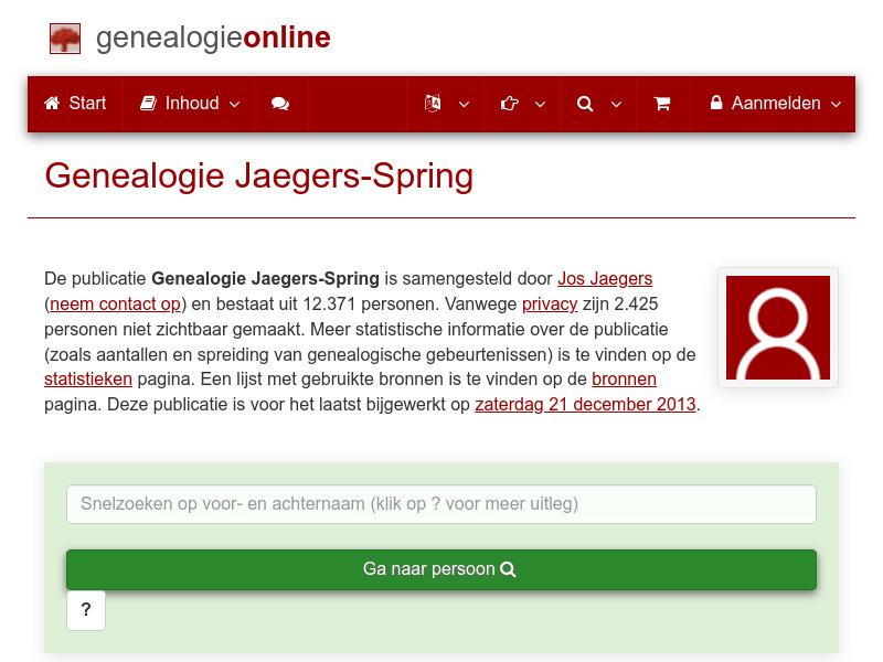 Screenshot van website