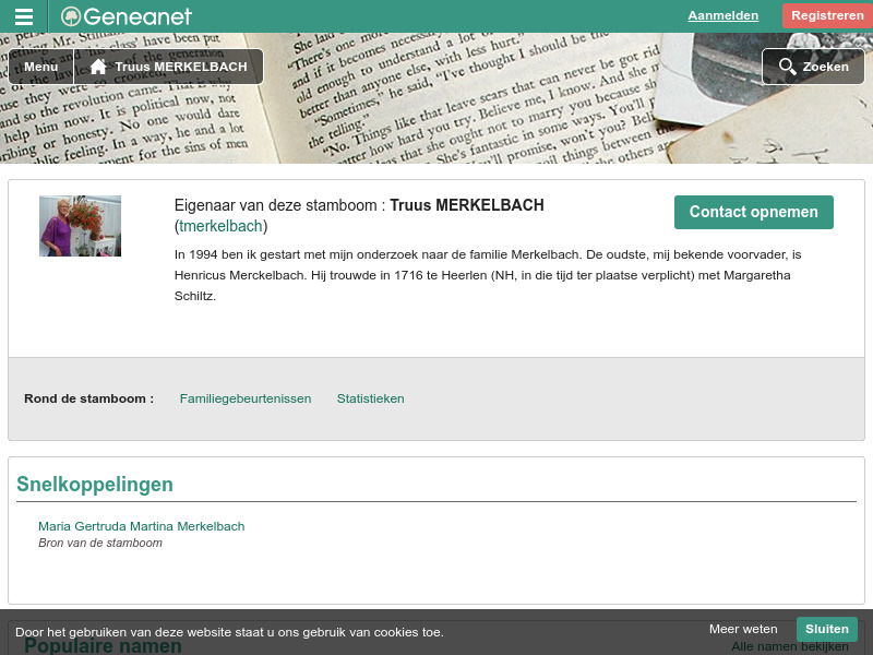 Screenshot van website