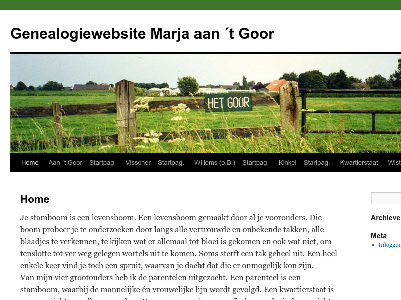 Screenshot van website