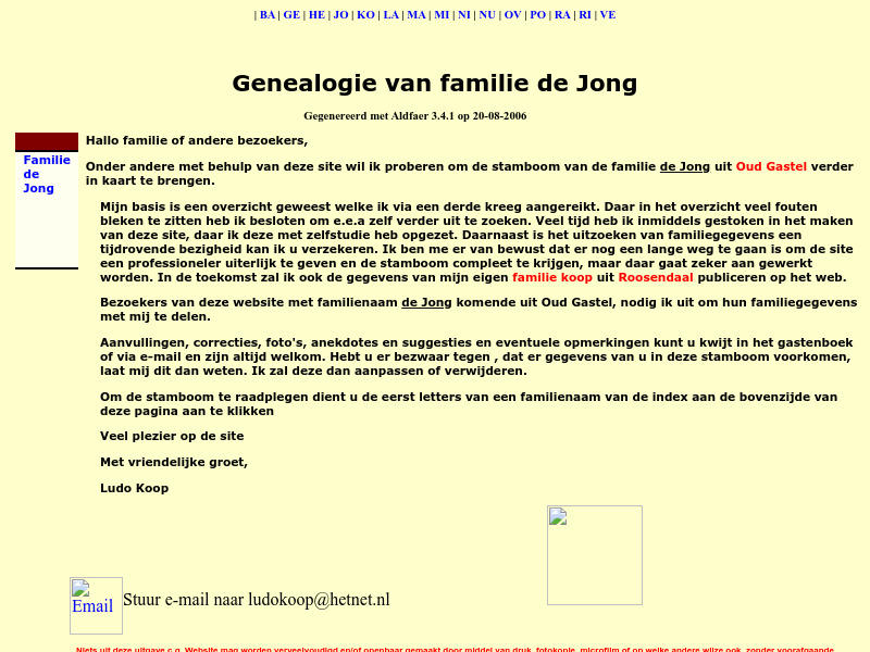 Screenshot van website