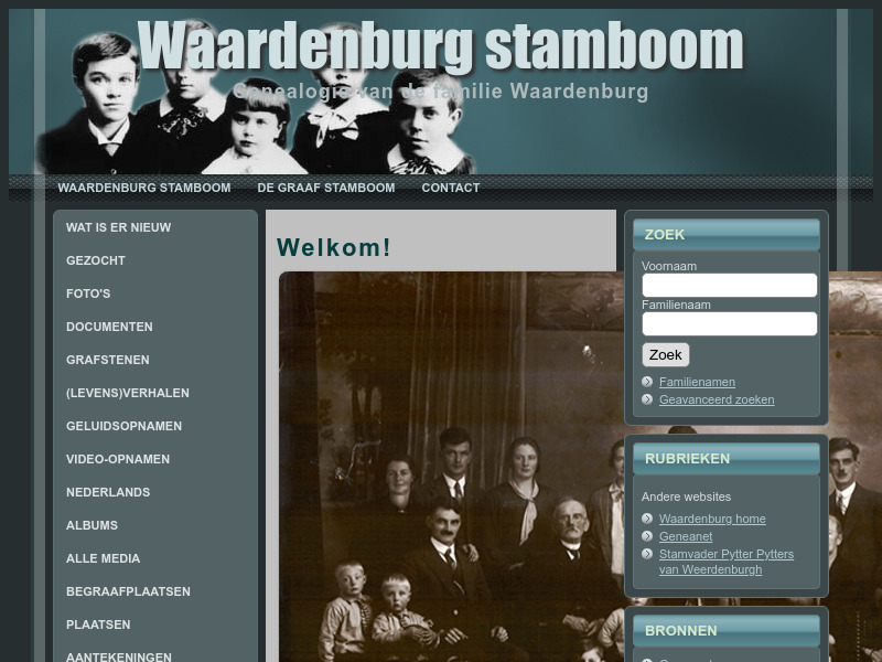 Screenshot van website