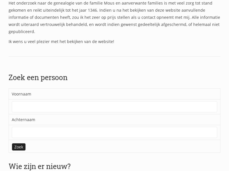 Screenshot van website