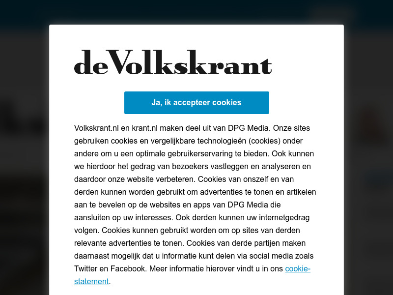 Screenshot van website