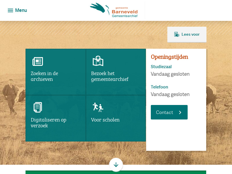 Screenshot van website