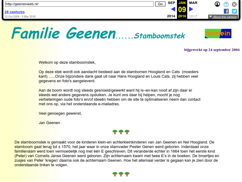 Screenshot van website