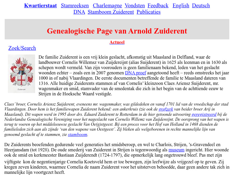 Screenshot van website