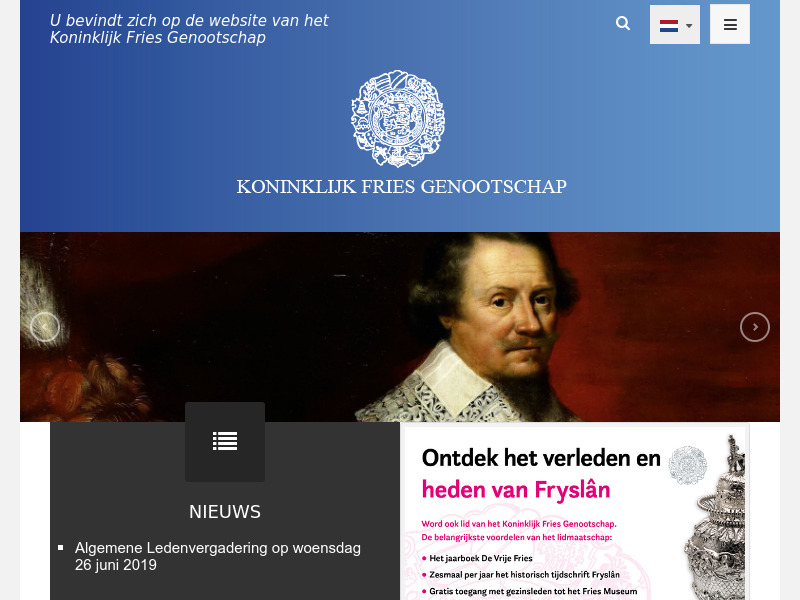 Screenshot van website