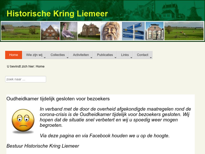 Screenshot van website