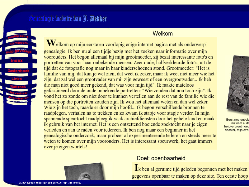Screenshot van website