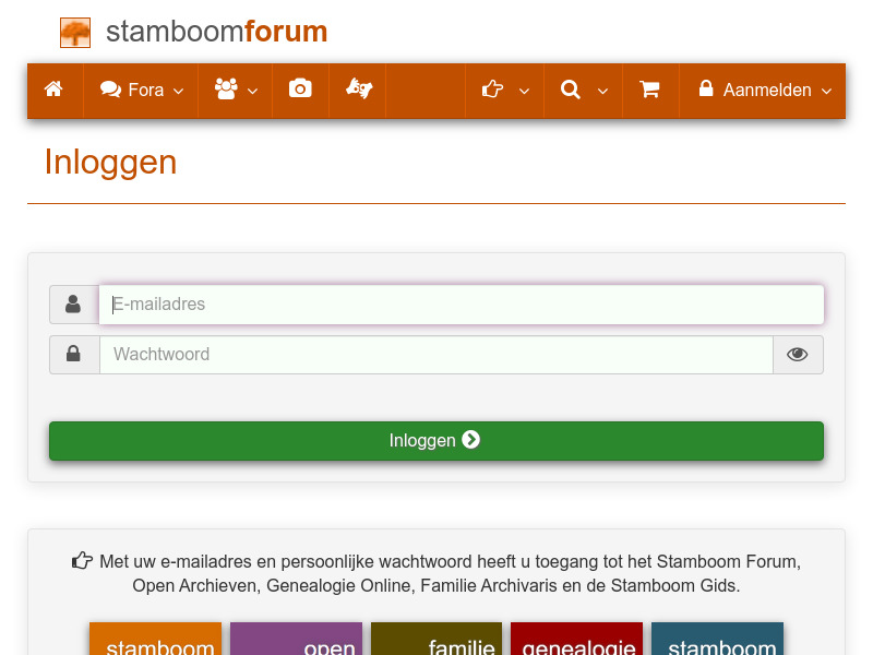 Screenshot van website