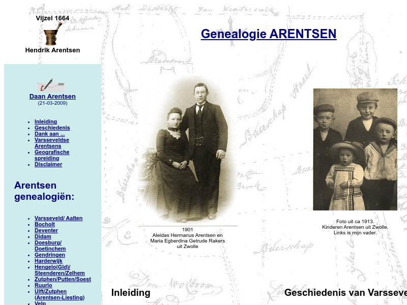 Screenshot van website