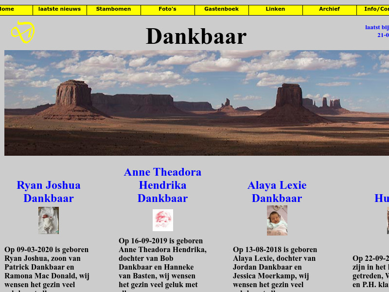 Screenshot van website