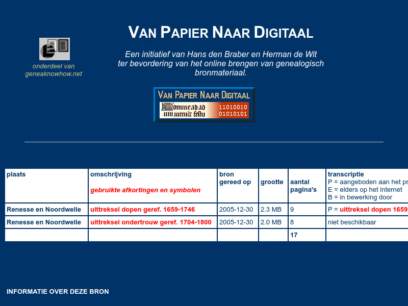 Screenshot van website