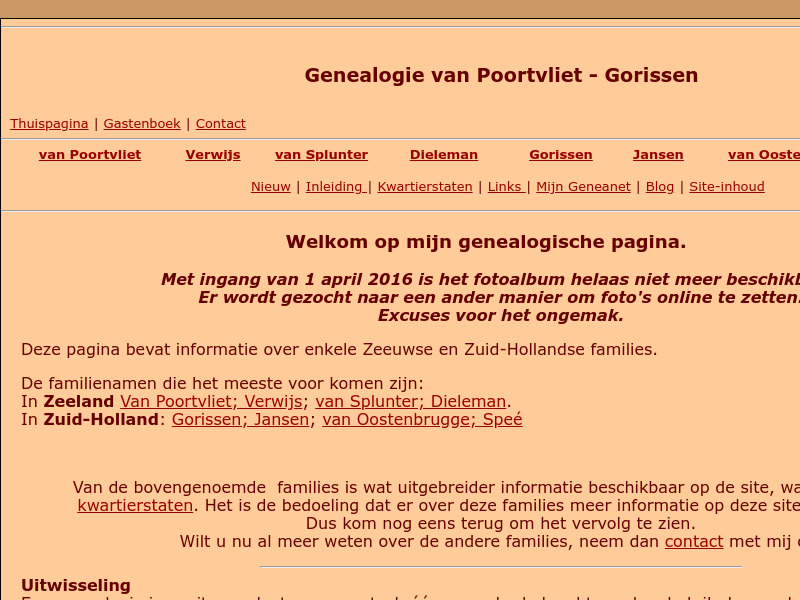 Screenshot van website