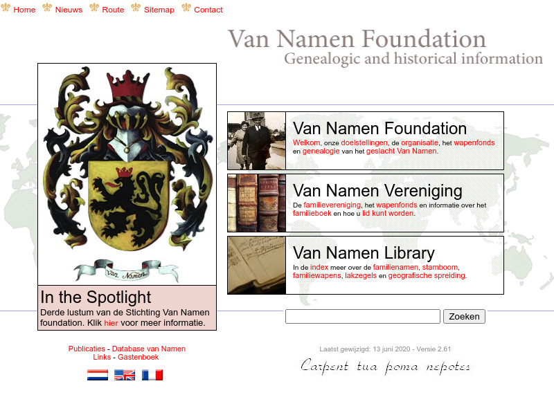 Screenshot van website