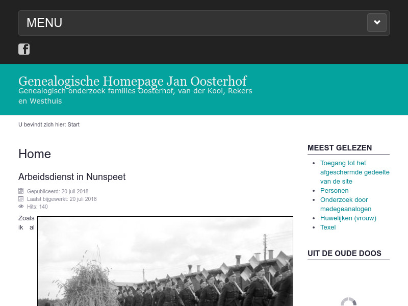 Screenshot van website
