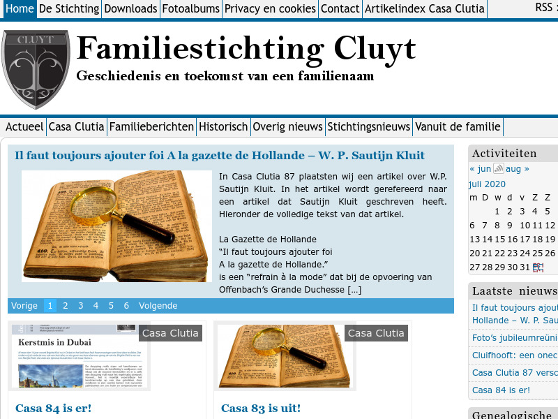 Screenshot van website