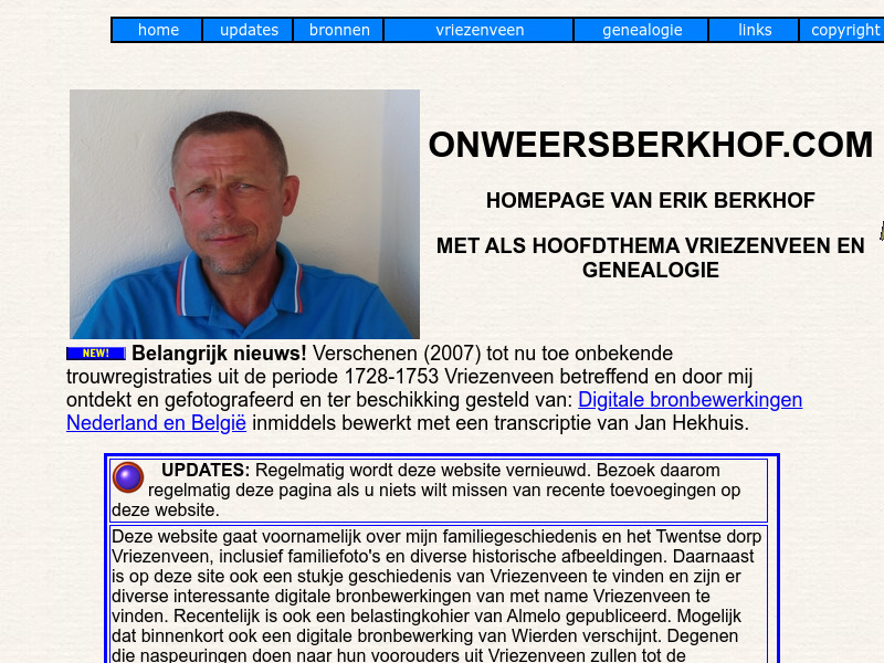 Screenshot van website