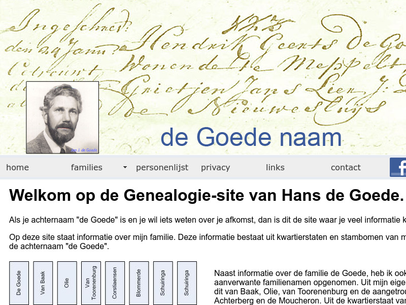 Screenshot van website