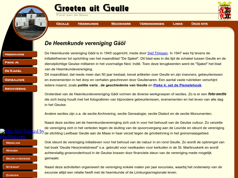 Screenshot van website