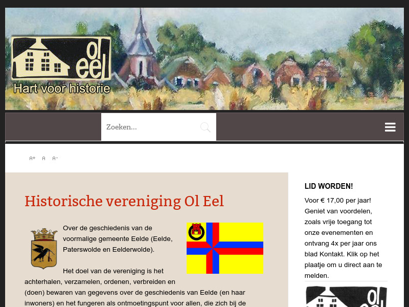 Screenshot van website